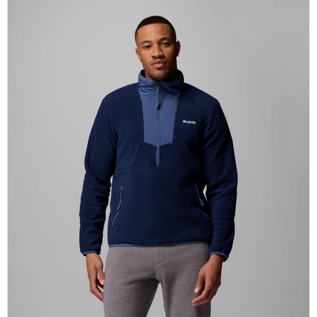 Columbia Sportswear Men's Sequoia Grove Half Zip Fleece-Men's - Clothing - Tops-Columbia Sportswear-Collegiate Navy/Dark Mountain-M-Appalachian Outfitters