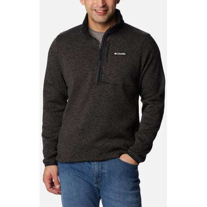 Men's Sweater Weather Fleece Half Zip Pullover-Men's - Clothing - Tops-Columbia Sportswear-Black Heather-M-Appalachian Outfitters