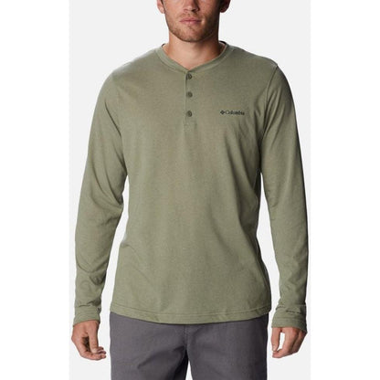 Men's Thisltetown Hills Henley-Men's - Clothing - Tops-Columbia Sportswear-Stone Green Heather-M-Appalachian Outfitters