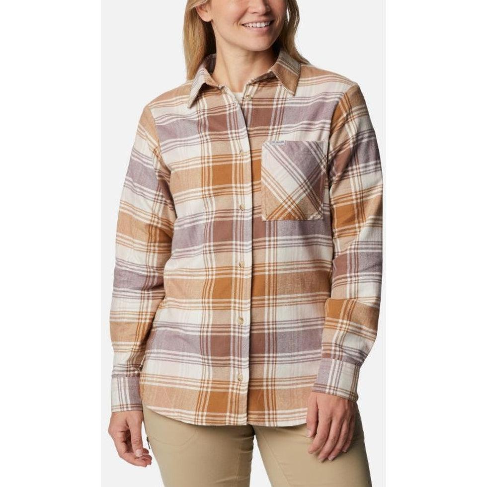 Women's Calico Basin Flannel Long Sleeve Shirt-Men's - Clothing - Tops-Columbia Sportswear-Dusty Pink Dimensional Buffalo-S-Appalachian Outfitters