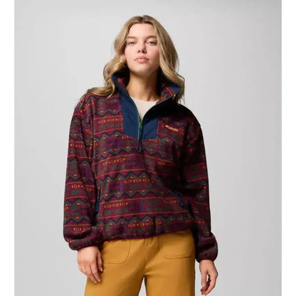 Columbia Sportswear Women's Sequoia Grove Printed Half Zip-Women's - Clothing - Tops-Columbia Sportswear-Rich Wine Horizons-S-Appalachian Outfitters
