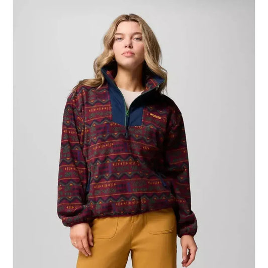 Columbia Sportswear Women's Sequoia Grove Printed Half Zip-Women's - Clothing - Tops-Columbia Sportswear-Rich Wine Horizons-S-Appalachian Outfitters