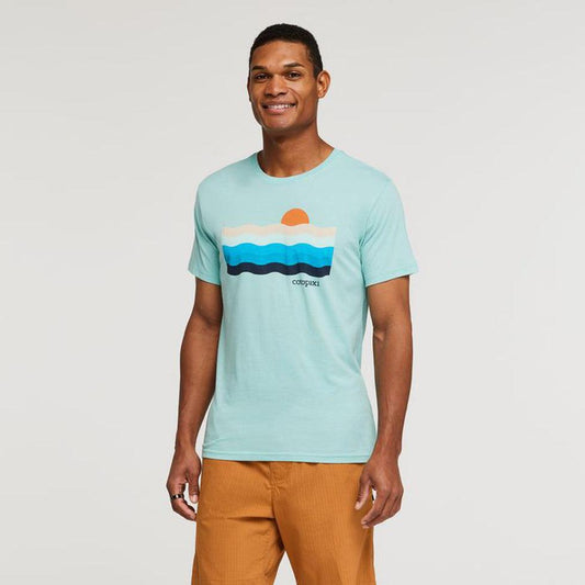Men's Disco Wave Organic T-Shirt-Men's - Clothing - Tops-Cotopaxi-Sea Glass-M-Appalachian Outfitters