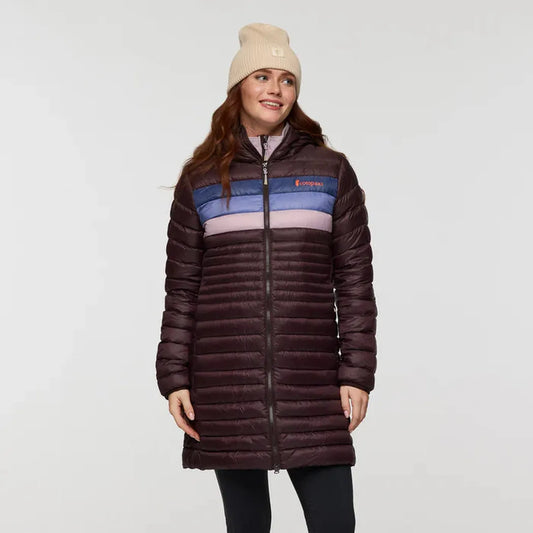 Cotopaxi Women's Fuego Down Parka-Women's - Clothing - Jackets & Vests-Cotopaxi-Coffee Stripes-S-Appalachian Outfitters