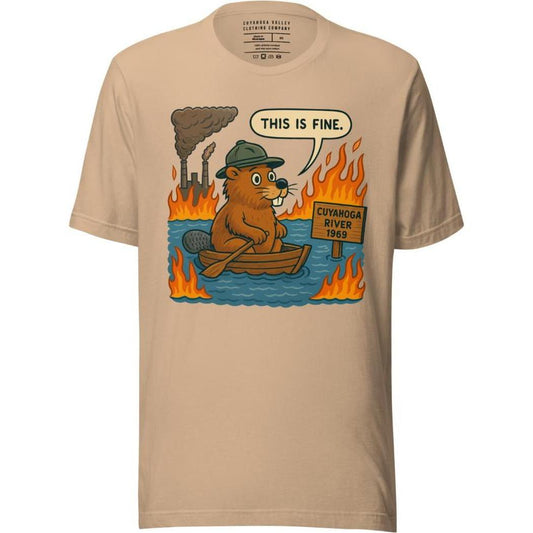 Cuyahoga Valley Clothing Company Cuyahoga River This Is Fine T-Shirt-Unisex - Clothing - Tops-Cuyahoga Valley Clothing Company-Appalachian Outfitters