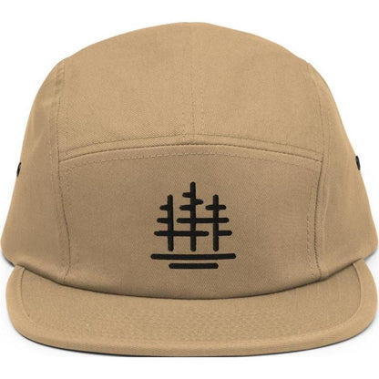 Cuyahoga Valley Clothing Company Tree Logo 5 Panel Cap-Accessories - Hats - Unisex-Cuyahoga Valley Clothing Company-Khaki-Appalachian Outfitters