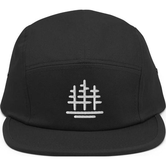 Cuyahoga Valley Clothing Company Tree Logo 5 Panel Cap-Accessories - Hats - Unisex-Cuyahoga Valley Clothing Company-Black-Appalachian Outfitters