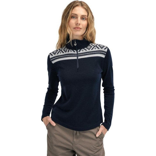 Women's Cortina Basic Sweater-Women's - Clothing - Tops-Dale Of Norway-Navy Off White-S-Appalachian Outfitters