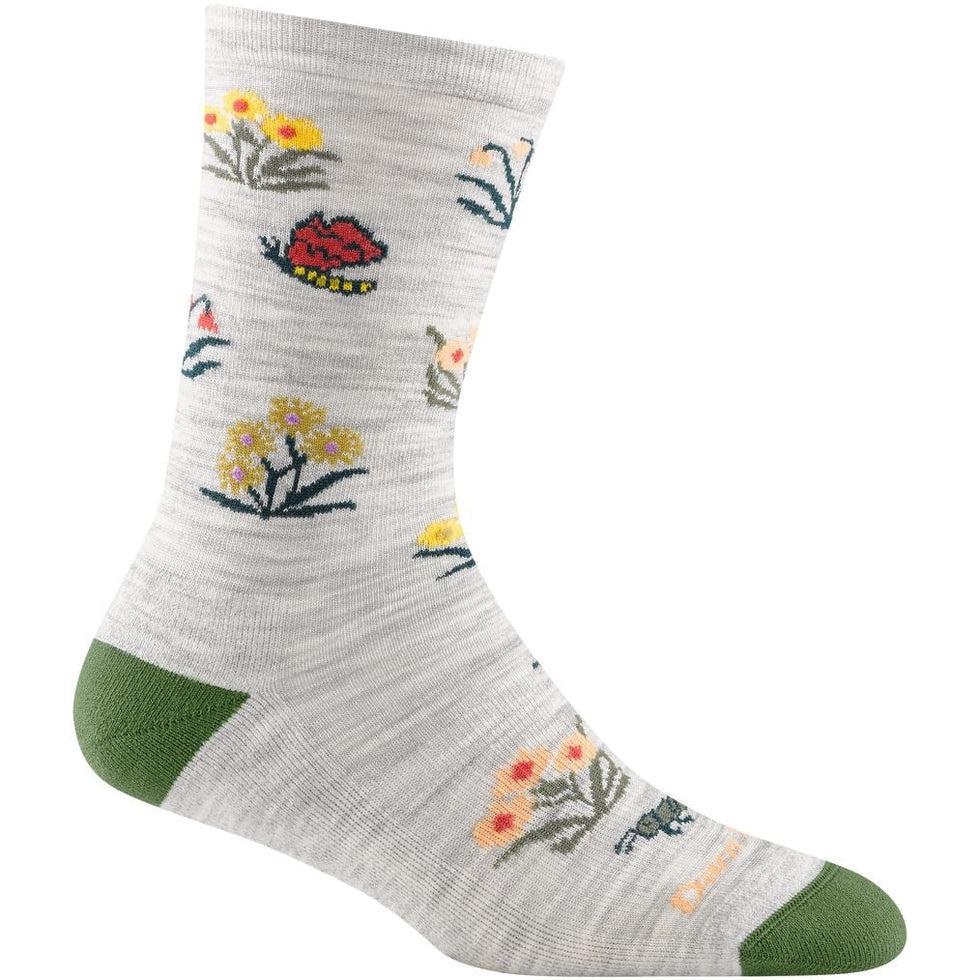 Cottage Bloom Crew Lightweight with Cushion-Accessories - Socks - Women's-Darn Tough-Ash-M-Appalachian Outfitters