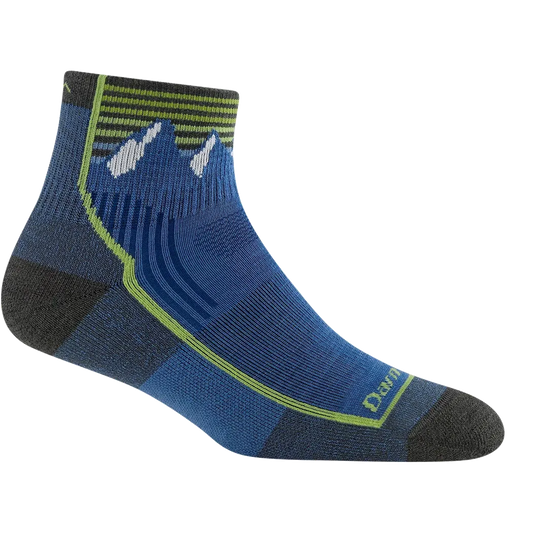 Darn Tough Kids Quest Quarter Lightweight Hiking Socks-Accessories - Socks - Kids-Darn Tough-Mountain Blue-S-Appalachian Outfitters