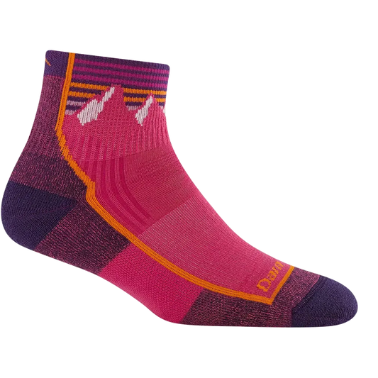 Darn Tough Kids Quest Quarter Lightweight Hiking Socks-Accessories - Socks - Kids-Darn Tough-Mountain Berry-S-Appalachian Outfitters