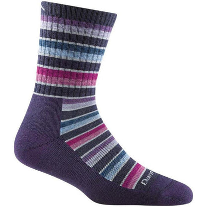 Women's Decade Stripe Micro Crew Midweight with Cushion-Accessories - Socks - Women's-Darn Tough-Blackberry-M-Appalachian Outfitters