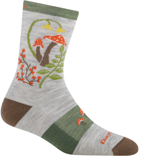 Darn Tough Women's Mellow Mushrooms Micro Crew Lightweight Hiking Socks-Accessories - Socks - Women's-Darn Tough-Ash-S-Appalachian Outfitters