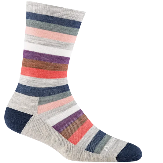 Darn Tough Women's Mystic Stripe Crew Lightweight Lifestyle Sock-Accessories - Socks - Women's-Darn Tough-Ash-S-Appalachian Outfitters