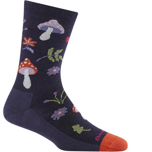 Darn Tough Women's Shroom Bloom Crew Lightweight Lifestyle Socks-Accessories - Socks - Women's-Darn Tough-Blackberry-S-Appalachian Outfitters