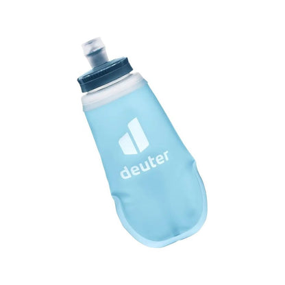 Light blue Deuter Streamer Flask LP 250 ml with a dark cap and white logo against a plain white background.
