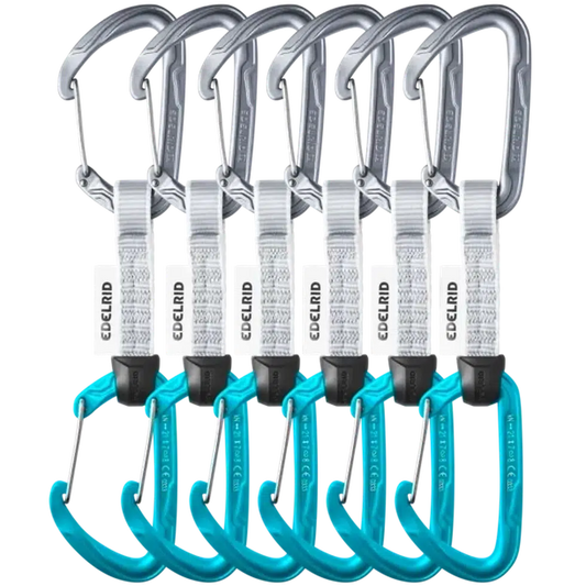 Pure Wire Set Sixpack, 10cm-Climbing - Hardware - Quickdraws-Edelrid-Slate/Icemint-Appalachian Outfitters