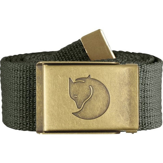 Fjallraven Canvas Brass Belt 4 cm-Accessories - Belts-Fjallraven-Mountain Grey-Appalachian Outfitters
