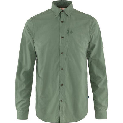 Men's Abisko Hike Shirt Long Sleeve-Men's - Clothing - Tops-Fjallraven-Patina Green-M-Appalachian Outfitters