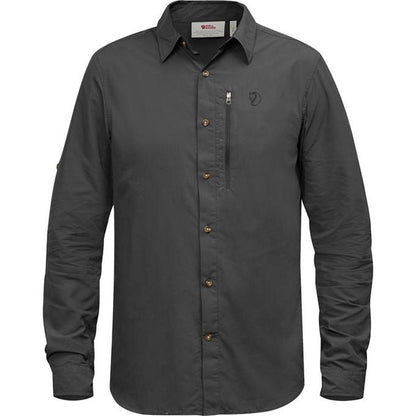 Men's Abisko Hike Shirt Long Sleeve-Men's - Clothing - Tops-Fjallraven-Dark Grey-M-Appalachian Outfitters