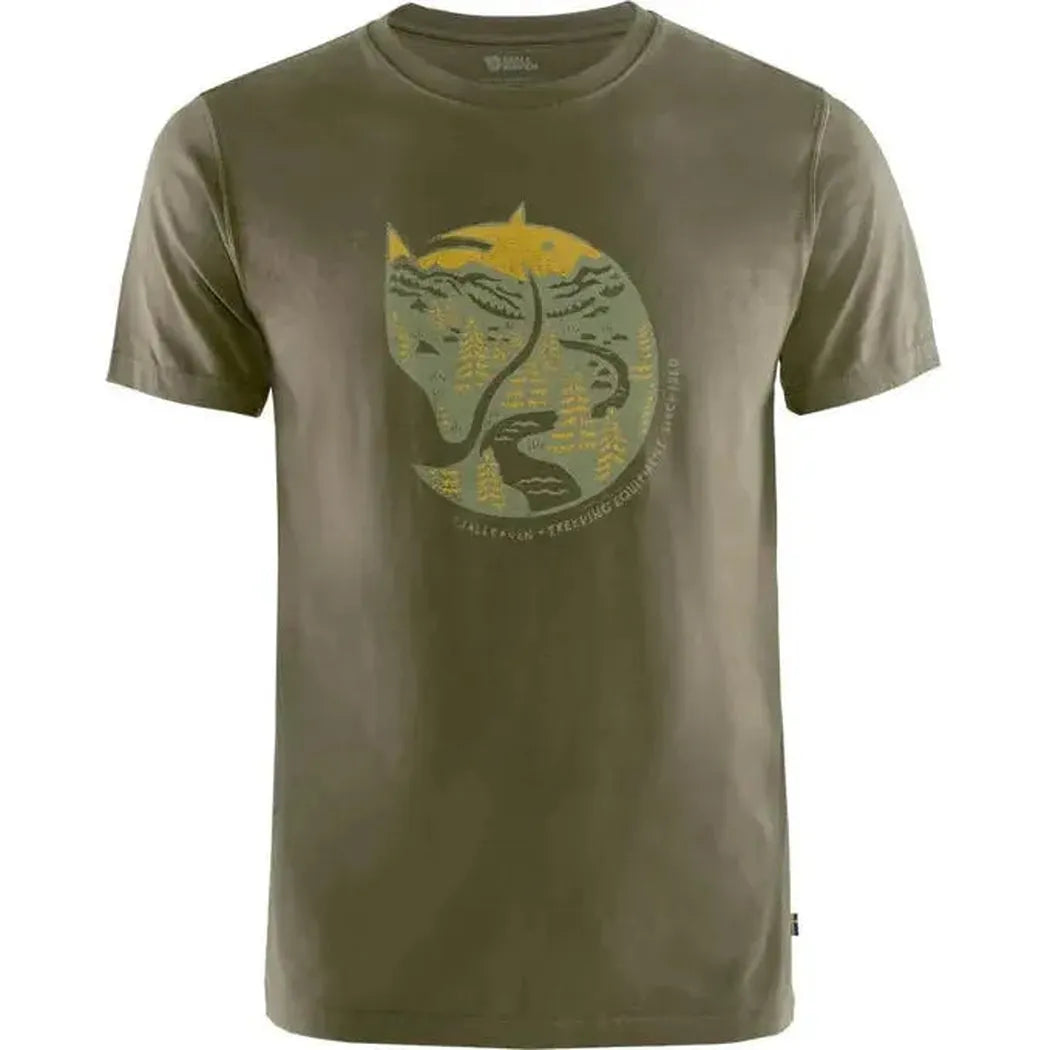 Fjallraven Men's Arctic Fox T-Shirt-Men's - Clothing - Tops-Fjallraven-Dark Olive-M-Appalachian Outfitters