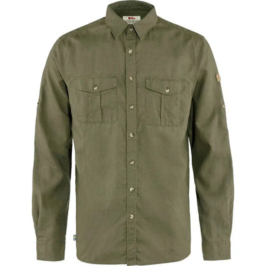 Fjallraven Men's Övik Travel Long Sleeve Shirt-Men's - Clothing - Tops-Fjallraven-Green-M-Appalachian Outfitters