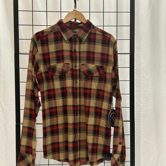 Flyshacker Sample - Men's Snuggler Flannel Shirt-Men's - Clothing - Tops-Flyshacker-Red/Black/Tan-M-Appalachian Outfitters