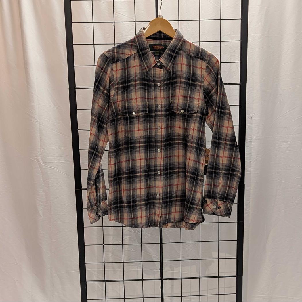 Flyshacker Sample - Women's Passion Pearl Snap Flannel Shirt-Women's - Clothing - Tops-Flyshacker-Sand/Black-L-Appalachian Outfitters