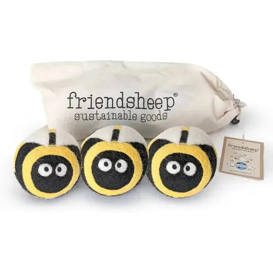 Friendsheep Bee Trio Eco Wool Dryer Balls-Accessories - Novelty-Friendsheep-Appalachian Outfitters