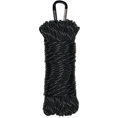 Heavy-Duty 550 Paracord-Camping - Tents & Shelters - Tent Accessories-Gear Aid-Reflective Black-100 ft-Appalachian Outfitters
