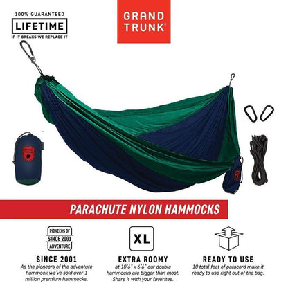 Grand Trunk-Double Parachute Nylon Hammock with Straps-Appalachian Outfitters