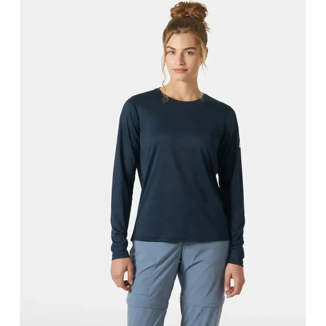 Helly Hansen Women's HH Tech Crew Long Sleeve 2.0-Women's - Clothing - Dresses-Helly Hansen-Navy-S-Appalachian Outfitters