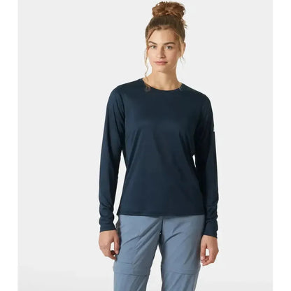 Helly Hansen Women's HH Tech Crew Long Sleeve 2.0-Women's - Clothing - Dresses-Helly Hansen-Navy-S-Appalachian Outfitters