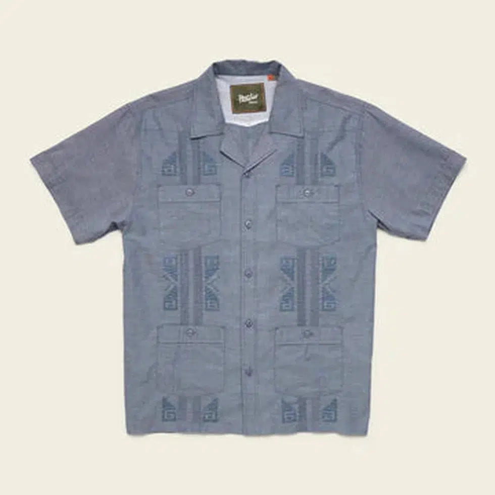 Howler Brothers Guayabera Shirt-Men's - Clothing - Tops-Howler Brothers-Indigo Blue Oxford-M-Appalachian Outfitters