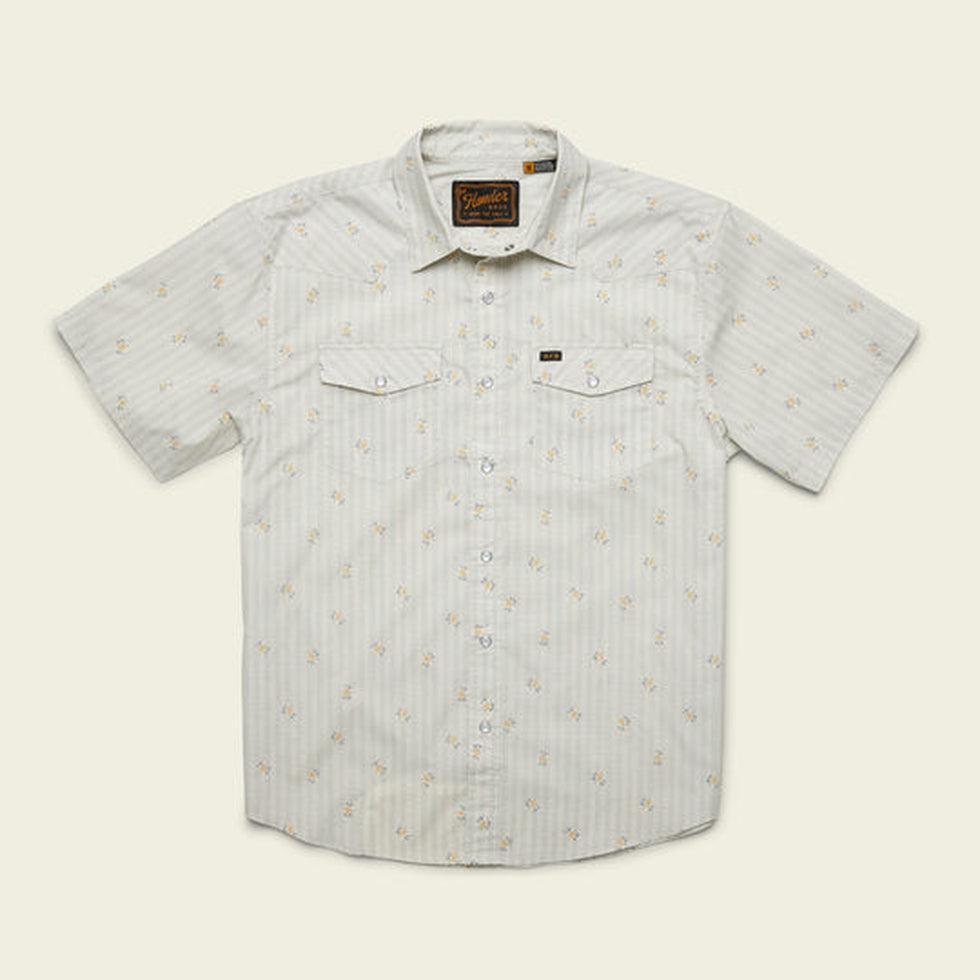 H Bar B Snapshirt-Men's - Clothing - Tops-Howler Brothers-Vintage Grid Floral : Medium White-M-Appalachian Outfitters