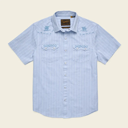 Howler Brothers Men's Crosscut Deluxe Shortsleeve-Men's - Clothing - Tops-Howler Brothers-Noche de Paz: Indigo Chambray-M-Appalachian Outfitters