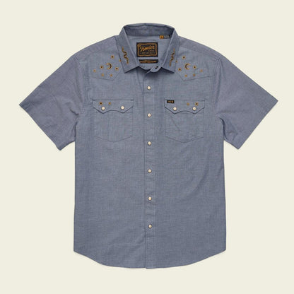Howler Brothers Men's Crosscut Deluxe Shortsleeve-Men's - Clothing - Tops-Howler Brothers-Surfbird: Sky Oxford Dobby-M-Appalachian Outfitters