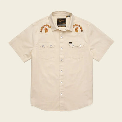 Howler Brothers Men's Crosscut Deluxe Shortsleeve-Men's - Clothing - Tops-Howler Brothers-Fowl Play: Off White Doby-M-Appalachian Outfitters
