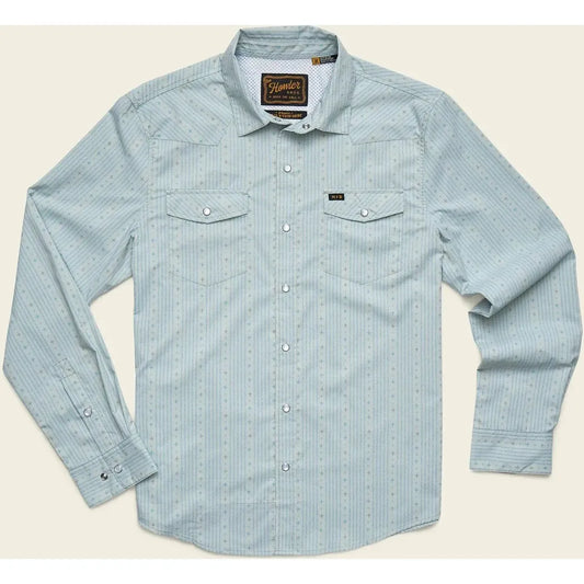 Howler Brothers Men's H Bar B Tech Longsleeve-Men's - Clothing - Tops-Howler Brothers-Supernova Stripe : Ash Blue-M-Appalachian Outfitters