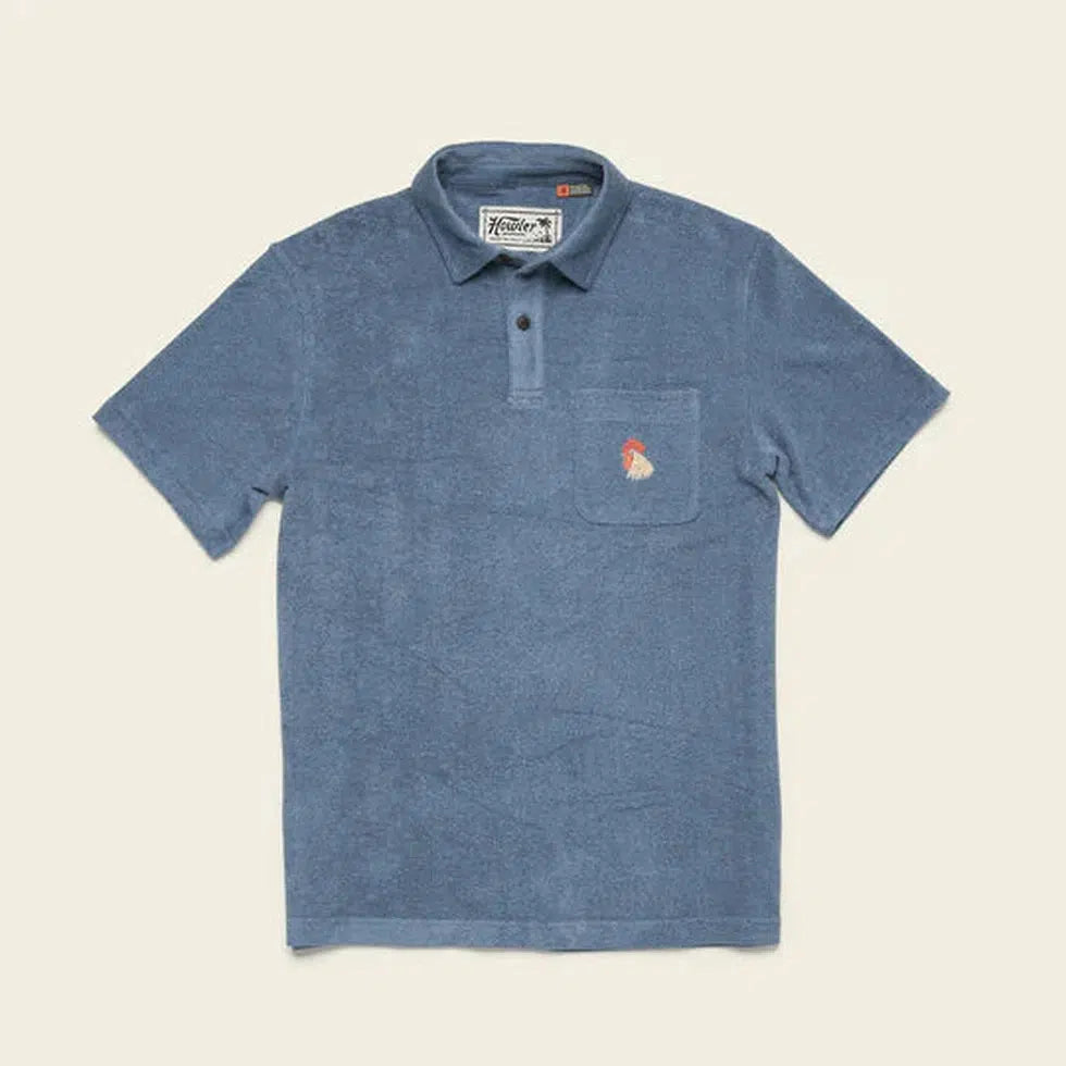 Howler Brothers Plusherman Terry Polo-Men's - Clothing - Tops-Howler Brothers-Blue Mirage-M-Appalachian Outfitters