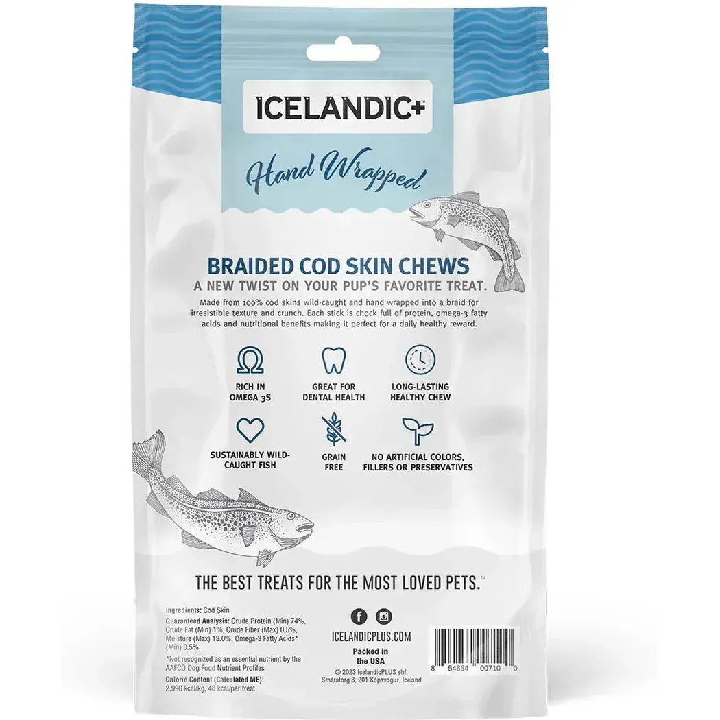 Icelandic+ Cod Skin Braids for Dogs (5pk)-Pets - Treats-Icelandic+-Appalachian Outfitters