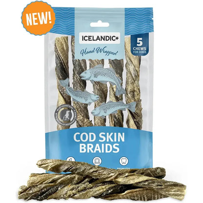 Icelandic+ Cod Skin Braids for Dogs (5pk)-Pets - Treats-Icelandic+-Appalachian Outfitters
