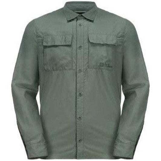 Jack Wolfskin Men's Barrier Long Sleeve Shirt-Men's - Clothing - Tops-Jack Wolfskin-Hedge Green-M-Appalachian Outfitters