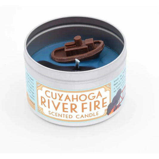 JD and Kate Industries Cuyahoga River Fire Scented Candle-Accessories - Novelty - Decor-JD and Kate Industries-Appalachian Outfitters