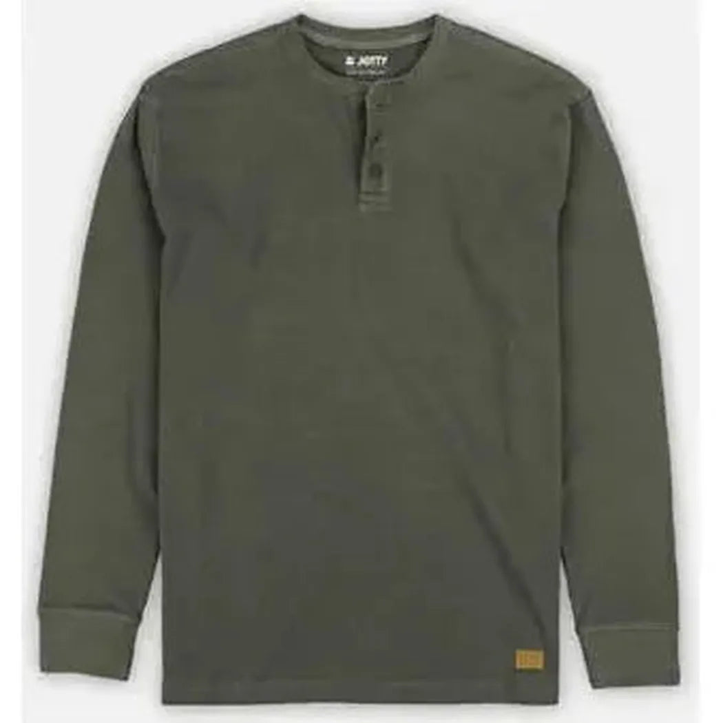 Jetty Men's Seabed Waffle Henley Long Sleeve-Men's - Clothing - Tops-Jetty-Tarmac-M-Appalachian Outfitters