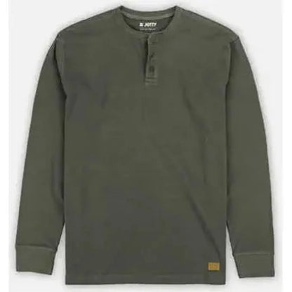 Jetty Men's Seabed Waffle Henley Long Sleeve-Men's - Clothing - Tops-Jetty-Tarmac-M-Appalachian Outfitters