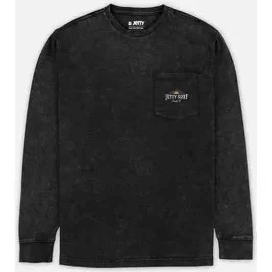 Jetty Men's Tanker Acid Wash Long Sleeve-Men's - Clothing - Tops-Jetty-Black-M-Appalachian Outfitters