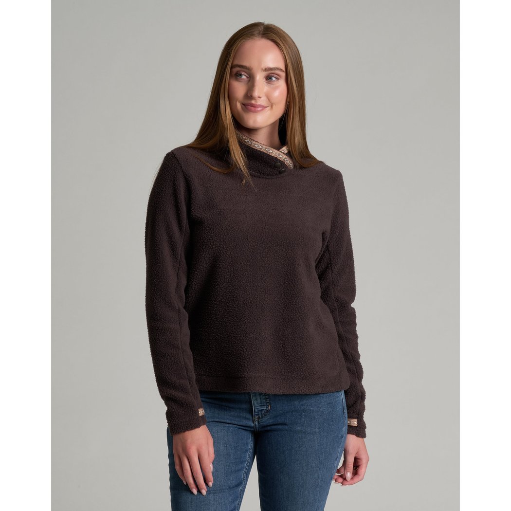 Kuhl Women's Hygge Snap Pullover-Women's - Clothing - Tops-French Roast-S-Appalachian Outfitters