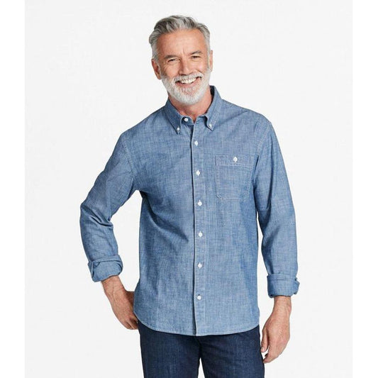 L.L.Bean Sample - Men's Comfort Stretch Chambray-Men's - Clothing - Tops-L.L.Bean-Appalachian Outfitters