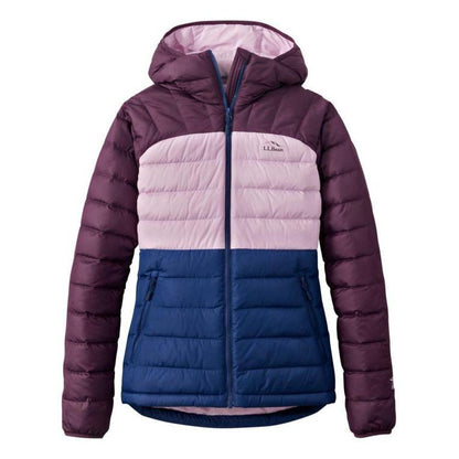 L.L.Bean Sample - Women's Beans Down Hooded Jacket Stripe-Women's - Clothing - Jackets & Vests-L.L.Bean-Eggplant/Lavender Ice-S-Appalachian Outfitters
